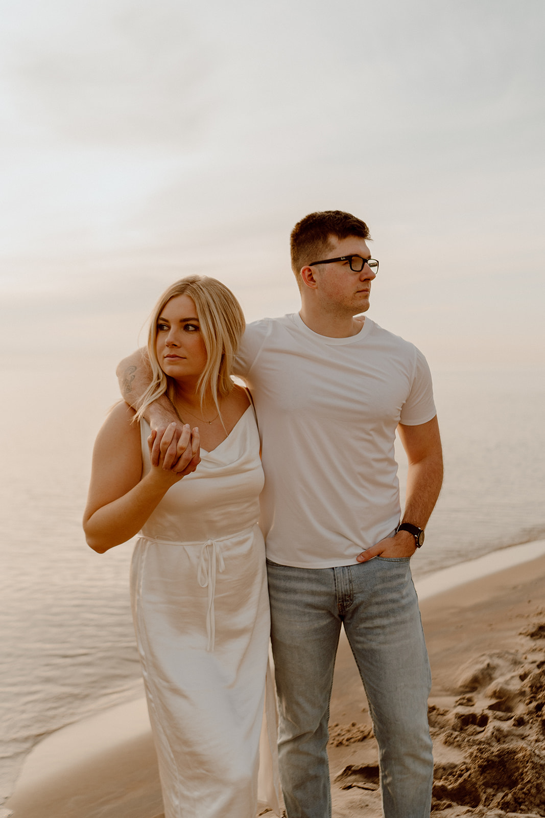Grand Rapids Beach Engagement. Michigan Engagement Photographer. Grand Rapids Wedding Photographer.