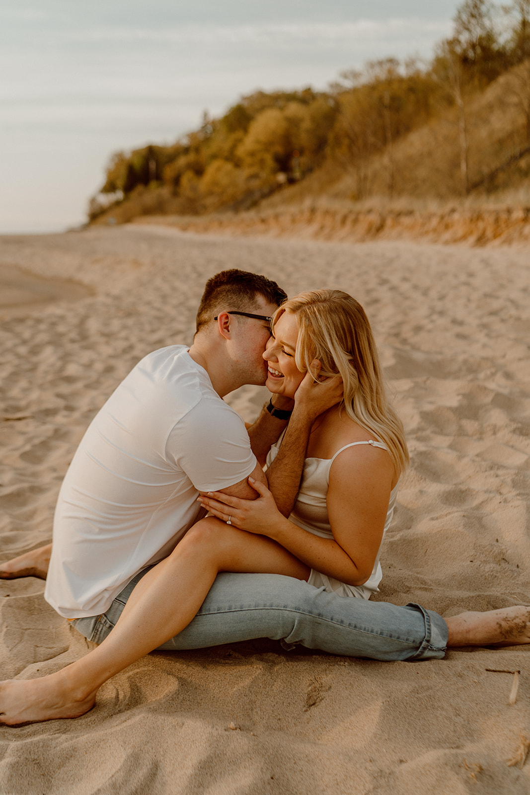 Grand Rapids Beach Engagement. Michigan Engagement Photographer. Grand Rapids Wedding Photographer.