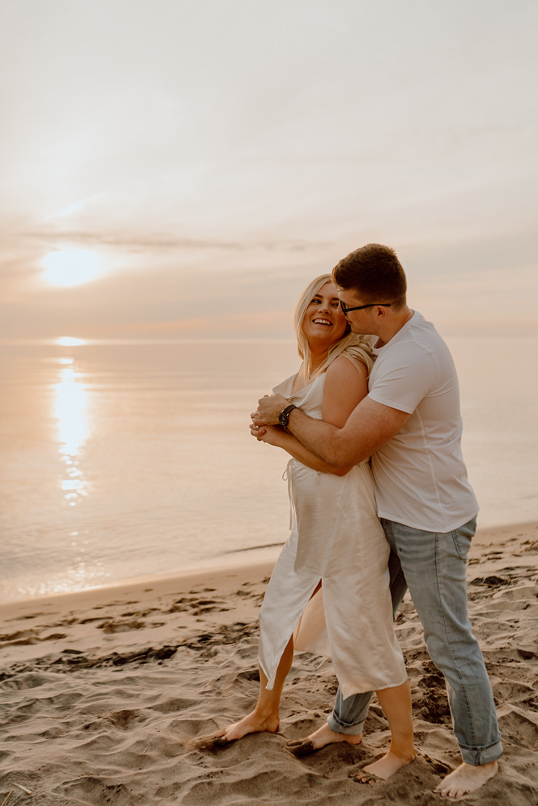 Grand Rapids Beach Engagement. Michigan Engagement Photographer. Grand Rapids Wedding Photographer.