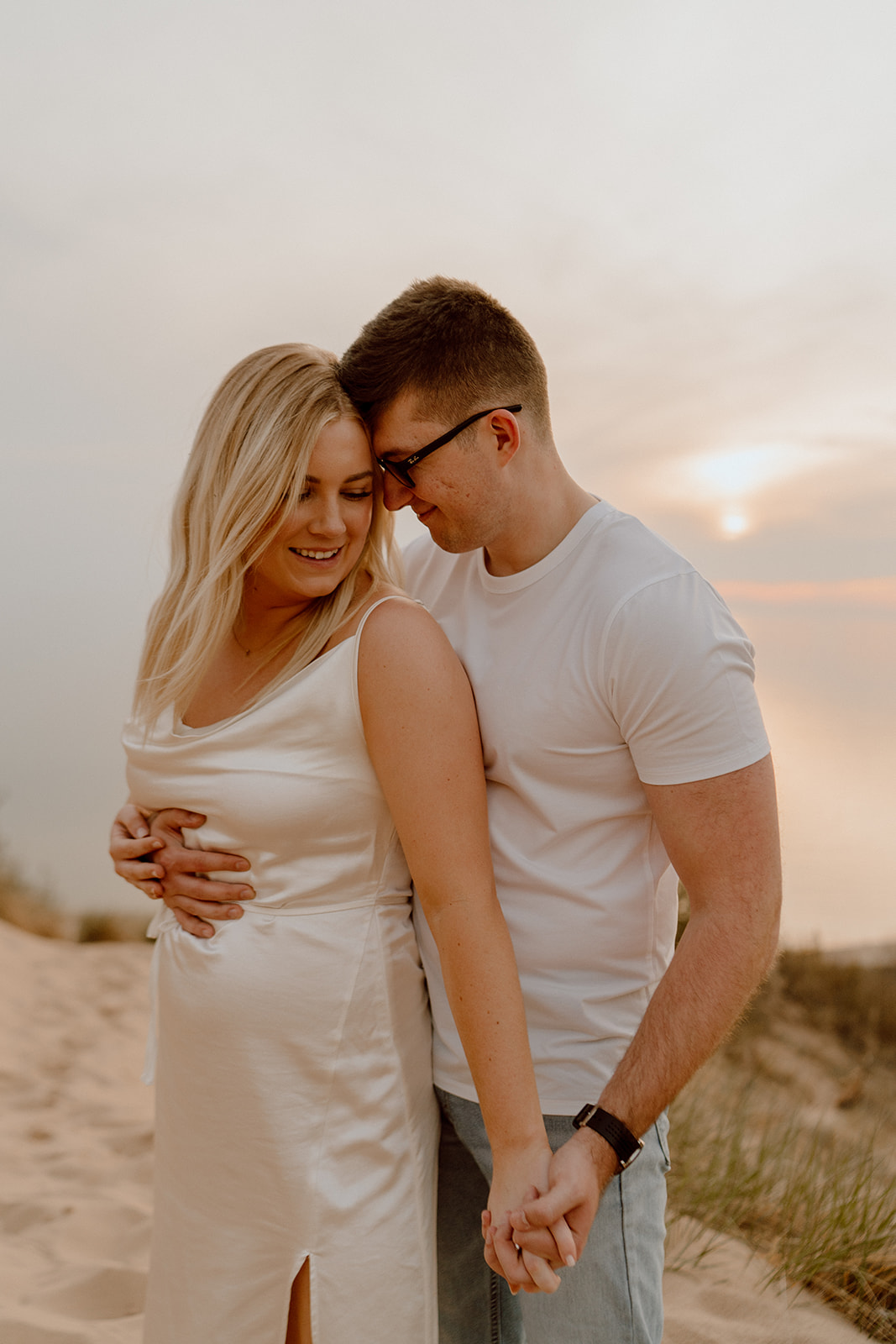 Grand Rapids Beach Engagement. Michigan Engagement Photographer. Grand Rapids Wedding Photographer.