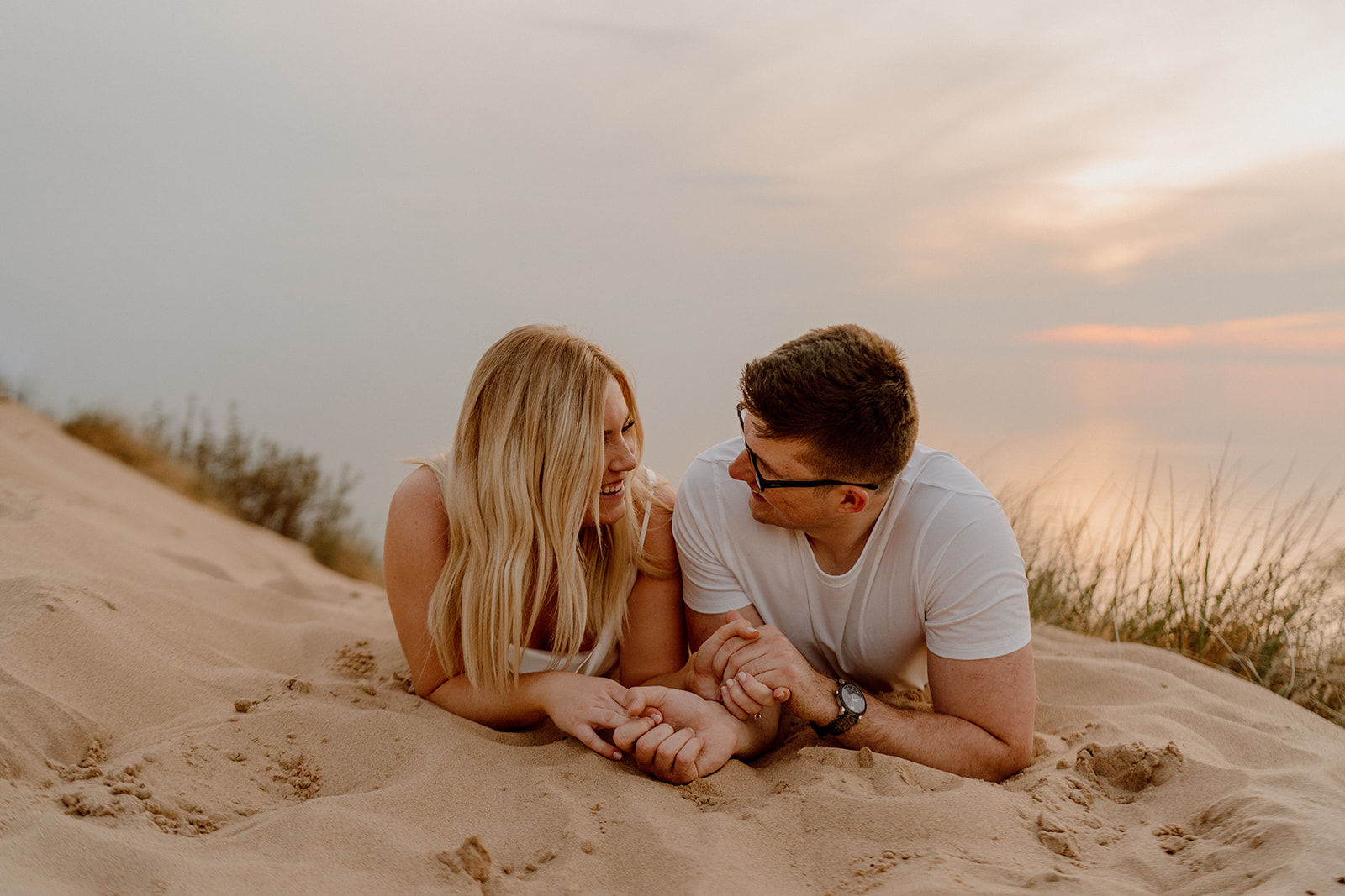 Grand Rapids Beach Engagement. Michigan Engagement Photographer. Grand Rapids Wedding Photographer.