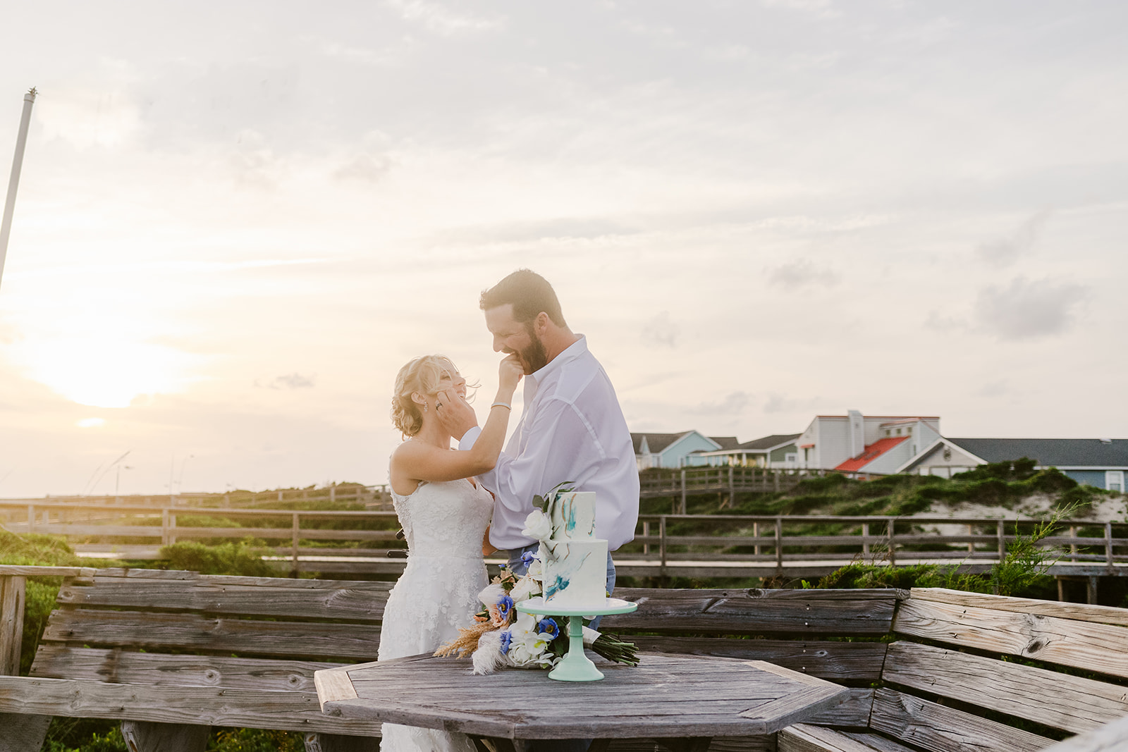 nc beach elopement, Oak Island Elopement