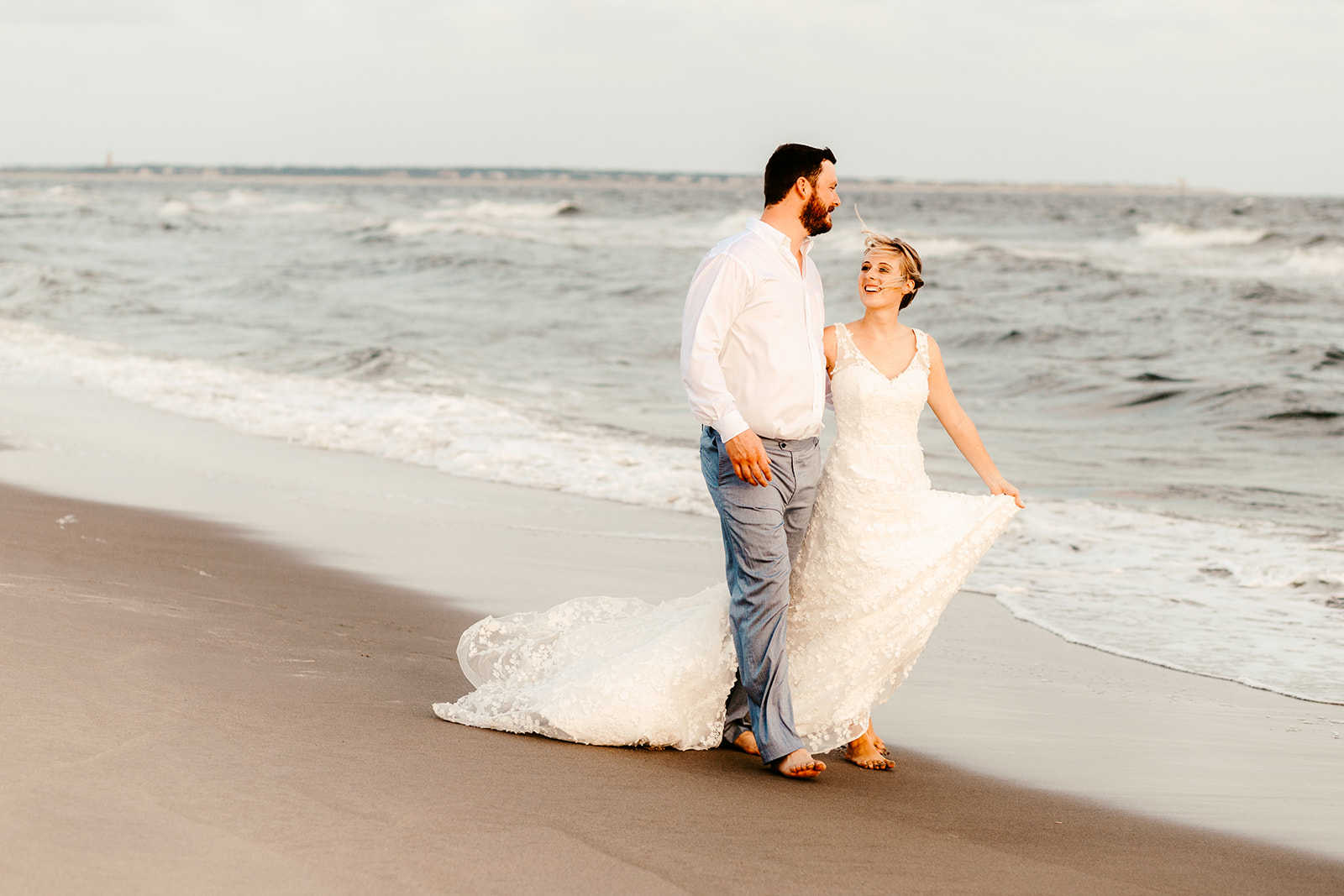 nc beach elopement, Oak Island Elopement