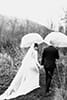 Wedding in the Rain | Black and White 